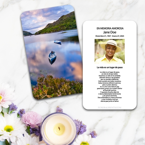 Show details for XX Canoe on Lake in Killareny Spanish Prayer Card