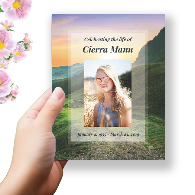 Show details for Mountain Rainbow Funeral Program 