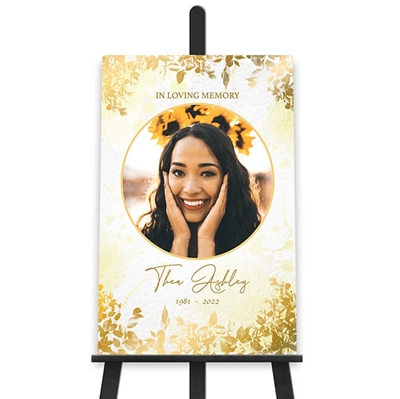 Show details for Gold Leaves Poster