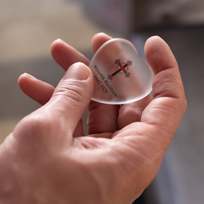 Show details for Heart-Shaped Cross Memorial Stones