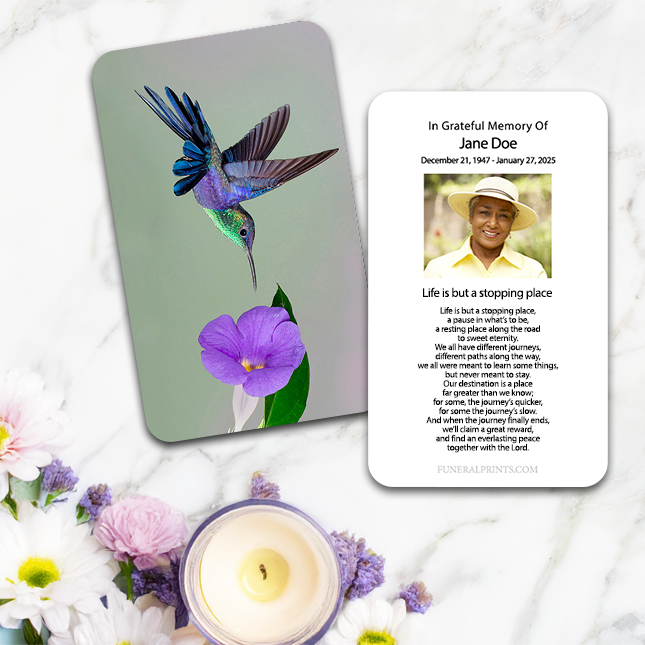 Show details for Hummingbird Spanish Prayer Card