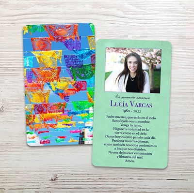 Show details for Papel Picado Spanish Memorial Card