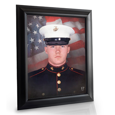 Show details for Framed Memorial Portrait - Hero Flag Studio Background