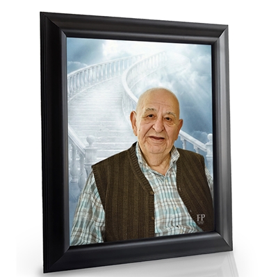 Show details for Framed Memorial Portrait - Stairway to Heaven Background