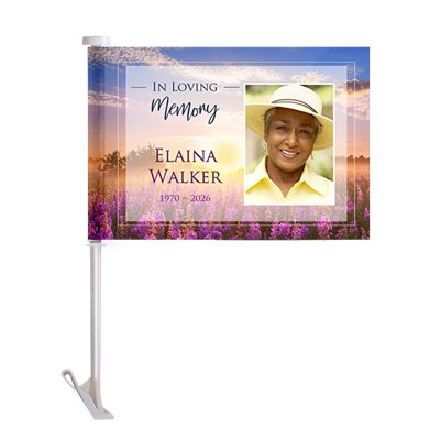 Show details for Purple Fields Car Flag