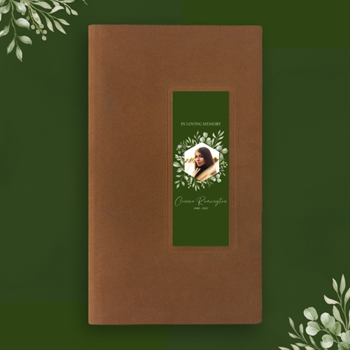 Show details for Olive Leaf Guest Book - Brown