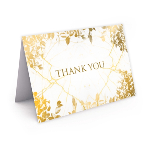 Show details for Gold Leaves Thank You Card