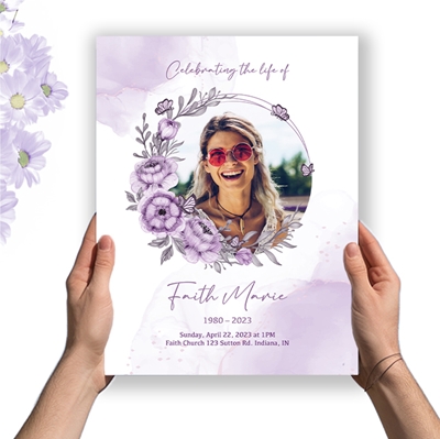 Show details for Purple Floral Memorial Package