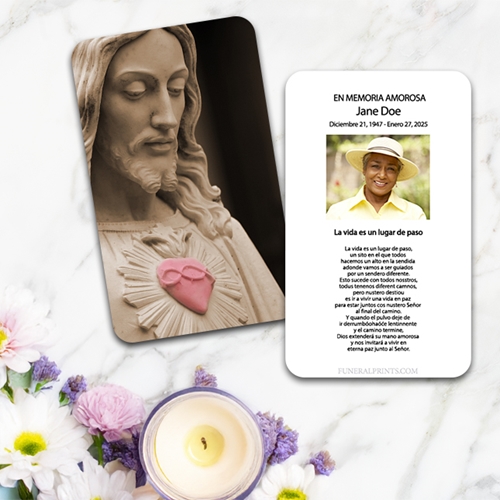 Show details for Sacred Heart Spanish Prayer Card