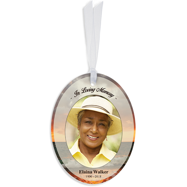 Show details for Ocean Sunset Oval Ornaments