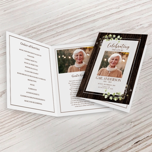 Show details for Rustic Brown Funeral Program (MegaEdit)