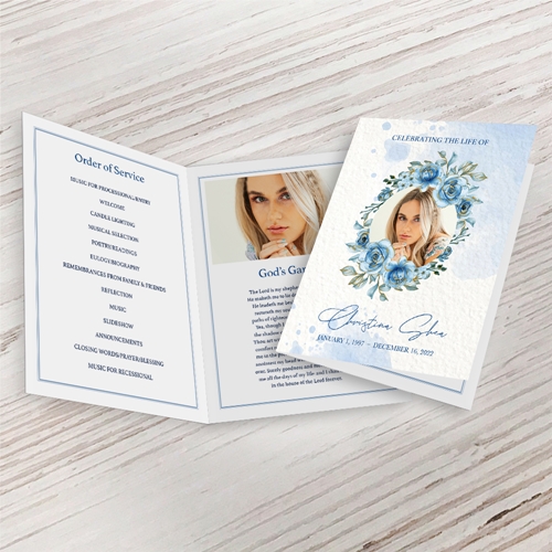Show details for Blue Round Floral Program (8.5x11) (MegaEdit)