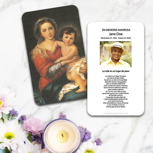 Show details for Mary & Baby Jesus 3 Spanish Prayer Card
