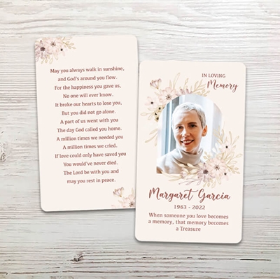 Show details for Multi Floral Border Memorial Card