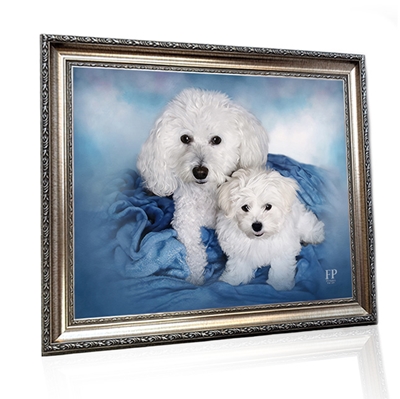 Show details for Framed Memorial Portrait - Beloved Dog with Studio Background