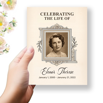 Show details for Vintage Elegance Funeral Program (Design For Me)