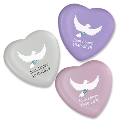 Show details for Heart-Shaped Dove Memorial Stones