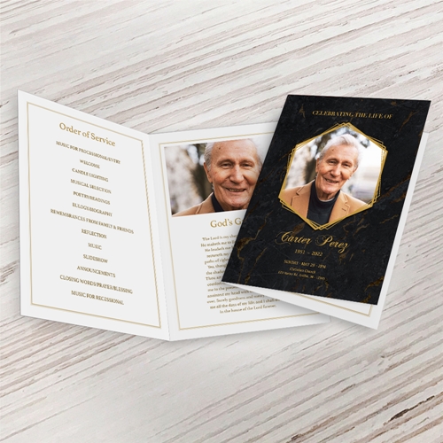 Show details for Black Marble Funeral Program (MegaEdit)