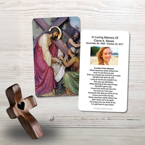 Show details for Jesus Carrying Cross 2 Memorial Card