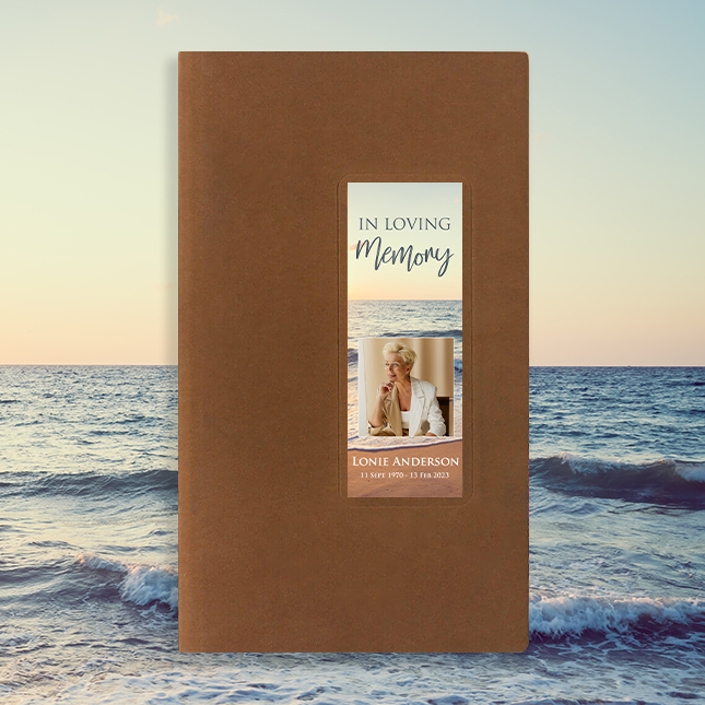 Show details for Sunset Scenery Guest Book - Brown
