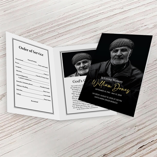Show details for Classic Black Funeral Program (Design For Me)