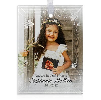 Show details for Snowflakes Rectangle Ornament