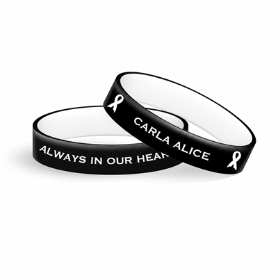 Show details for Black and White Ribbons Wristband