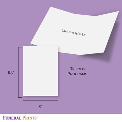 Show details for Blue Round Floral Trifold Program 