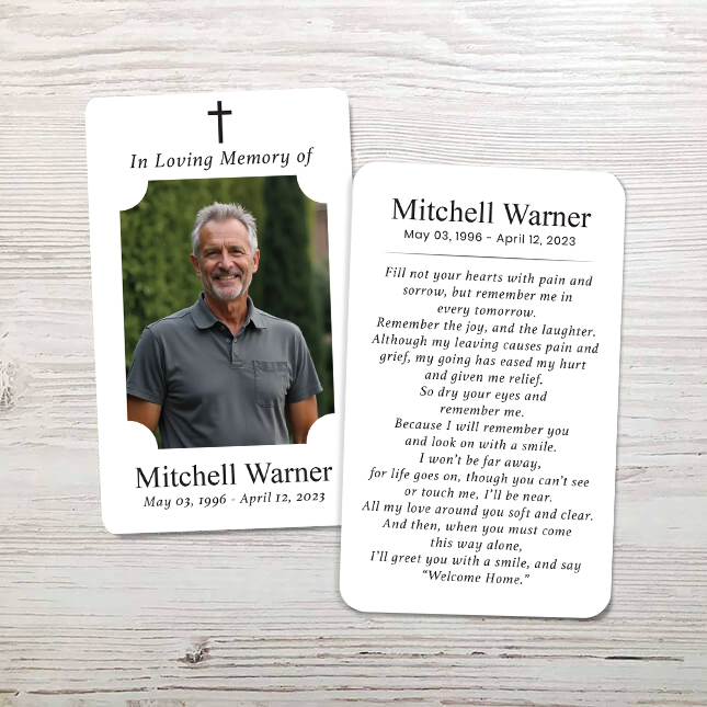 Show details for Contemporary Cross Memorial Card