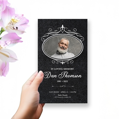 Show details for Gray Marble Trifold Program 