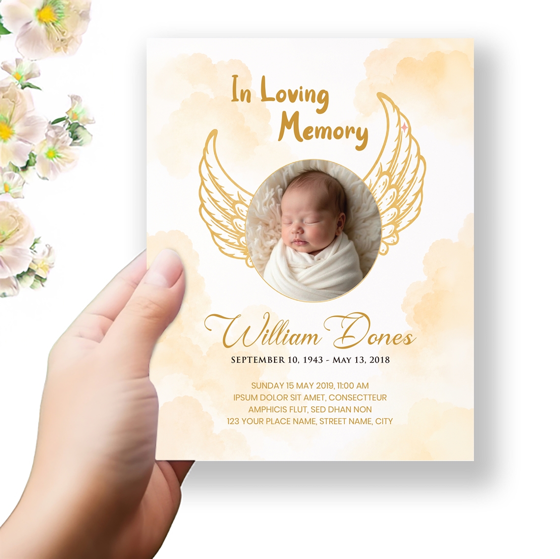 Show details for Angel Wings Funeral Program