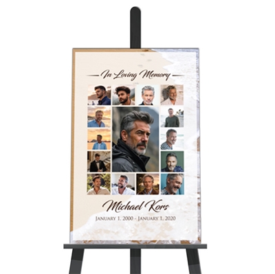 Show details for Foot Prints Collage Funeral Poster