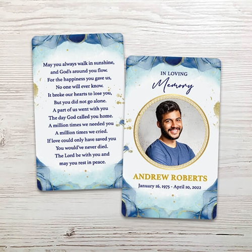 Show details for Blue Marble Memorial Card