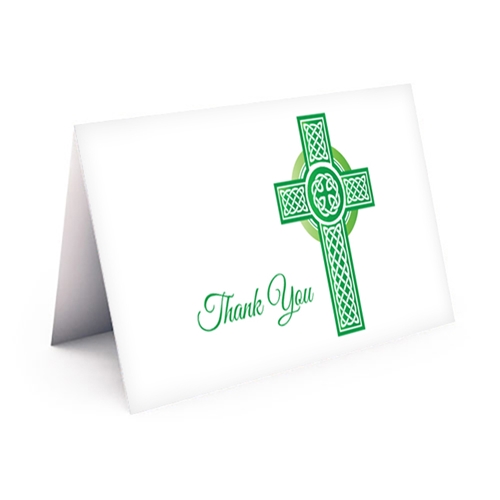 Show details for Green Celtic Cross Thank You Card