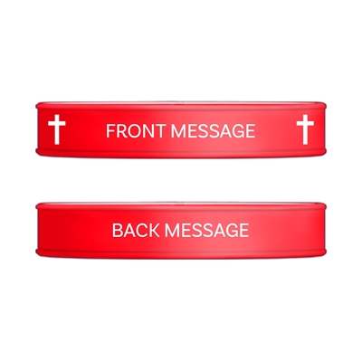 Show details for Red and White Crosses Wristband