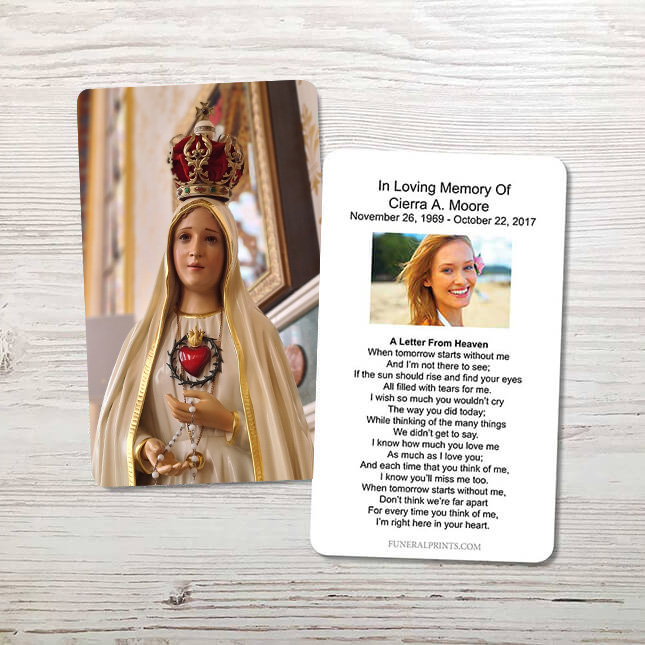 Show details for Our Lady Fatima 1 Memorial Card