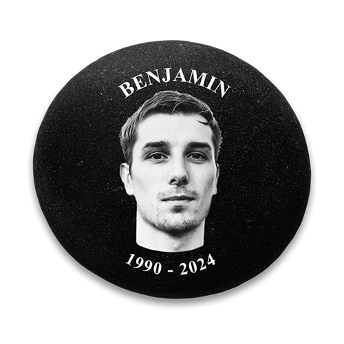 Show details for Frosted Black Photo Memorial Stones