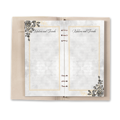 Show details for Black Gold Floral Guest Book - Gray