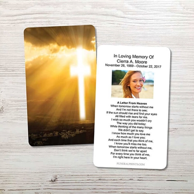 Show details for Cross in Sky Memorial Card