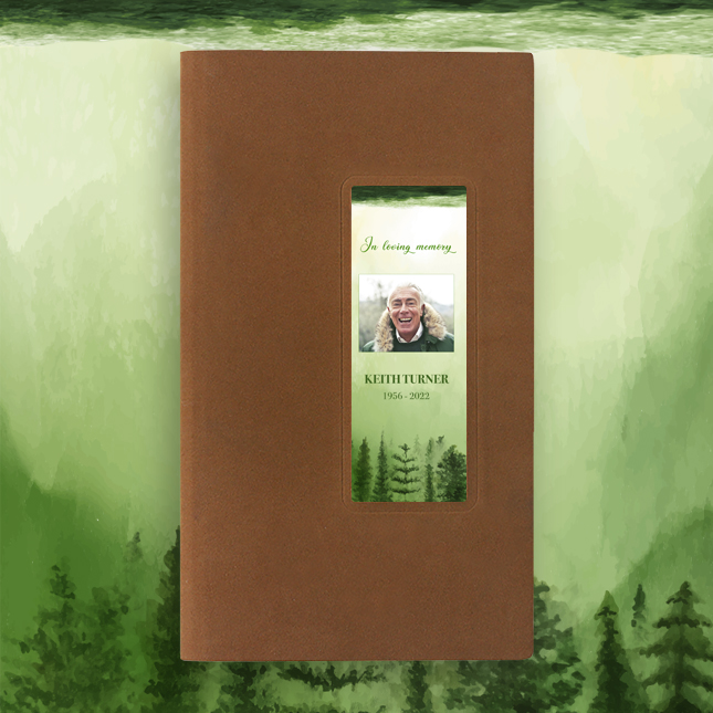 Show details for Green Scenery Watercolor Guest Book - Brown