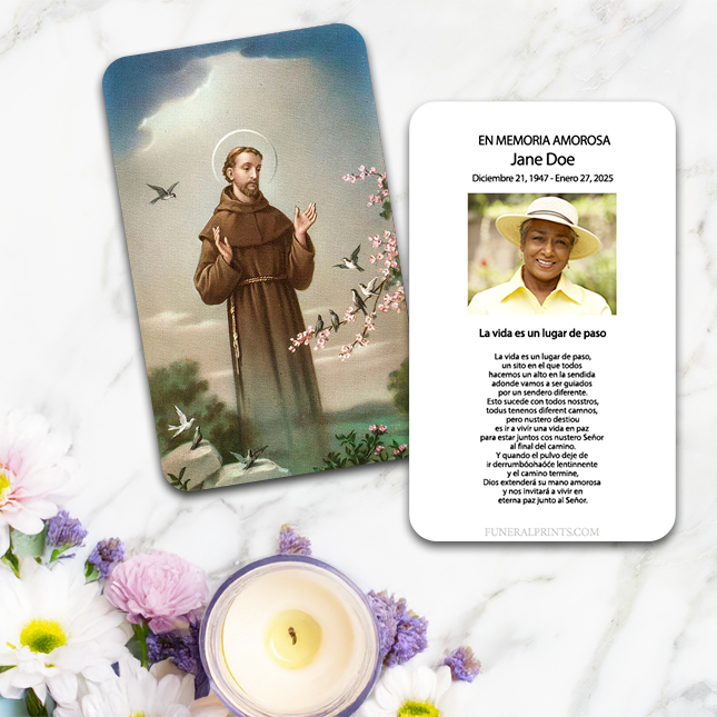 Show details for St. Francis 3 Spanish Prayer Card