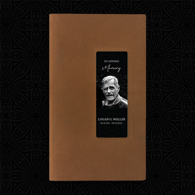 Show details for Black Silver Classic Guest Book - Brown