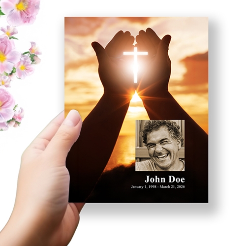 Show details for Cross In Hand Funeral Program (MegaEdit)