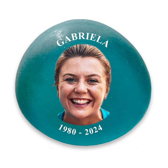 Show details for Frosted Teal Photo Memorial Stones