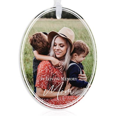 Show details for White Border Oval Ornament