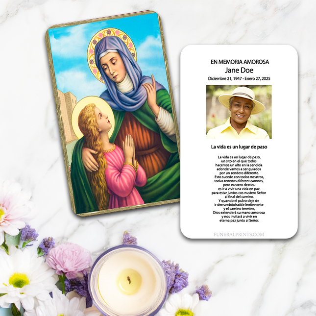 Show details for St. Anne Spanish Prayer Card