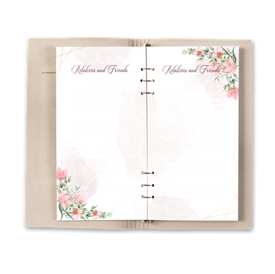 Show details for Pink Gold Floral Guest Book - Brown