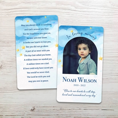 Show details for Sky Star Watercolor Memorial Card