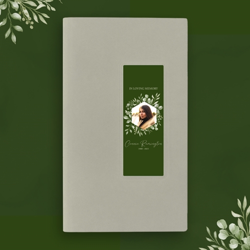 Show details for Olive Leaf Guest Book - Gray