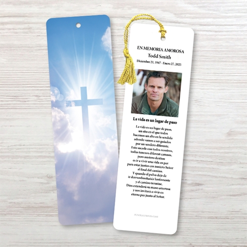 Show details for Cross in Clouds Spanish Bookmark